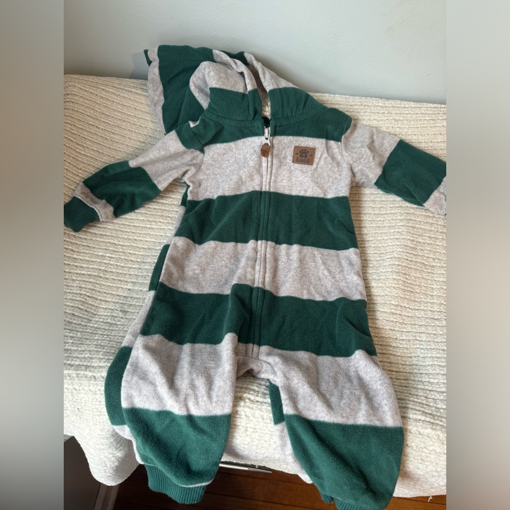 Carter’s Fleece onesie with sherpa hood